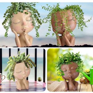 Gardengoddes - A Soothing And Calming Plant Pot With A Face Of A Goddess That Protects And Cherishes Your Plants