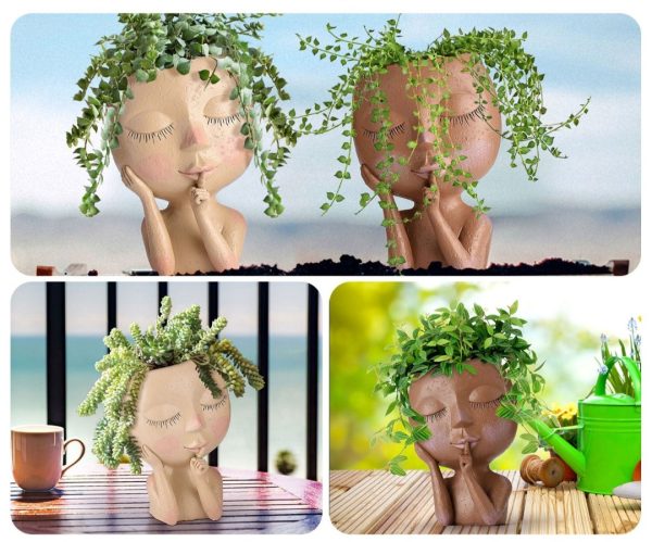 Gardengoddes - A Soothing And Calming Plant Pot With A Face Of A Goddess That Protects And Cherishes Your Plants