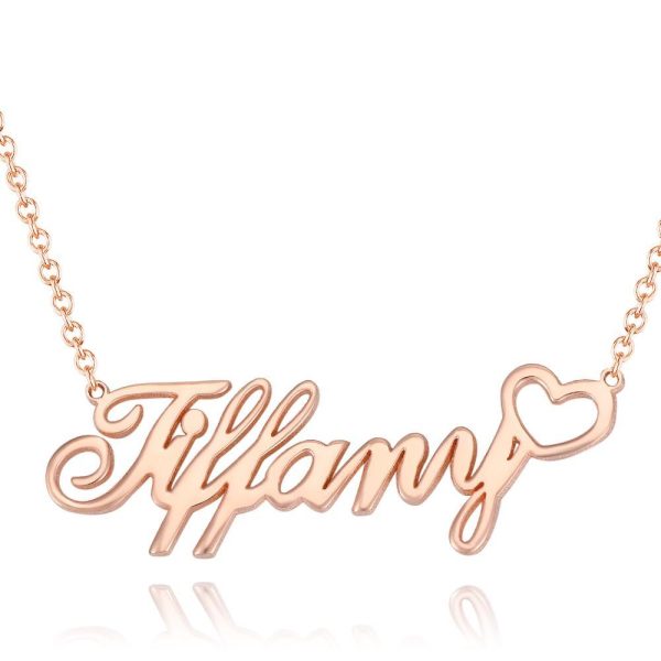 Personalized Custom Name Necklace With Little Heart, Gifts For Girls