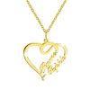 Overlapping Heart Two Name Necklace Nameplates Necklace For Her