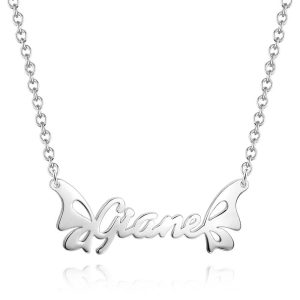 Personalized Butterfly Name Necklace For Her