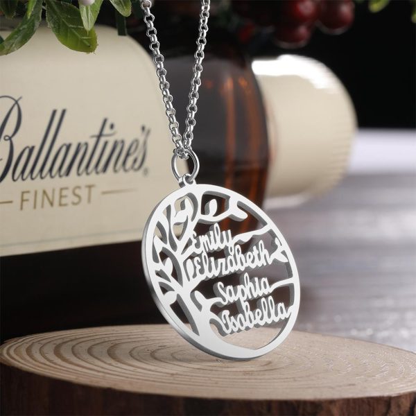 Family Tree Name Necklace , 14 Names