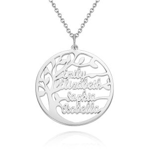 Family Tree Name Necklace , 14 Names