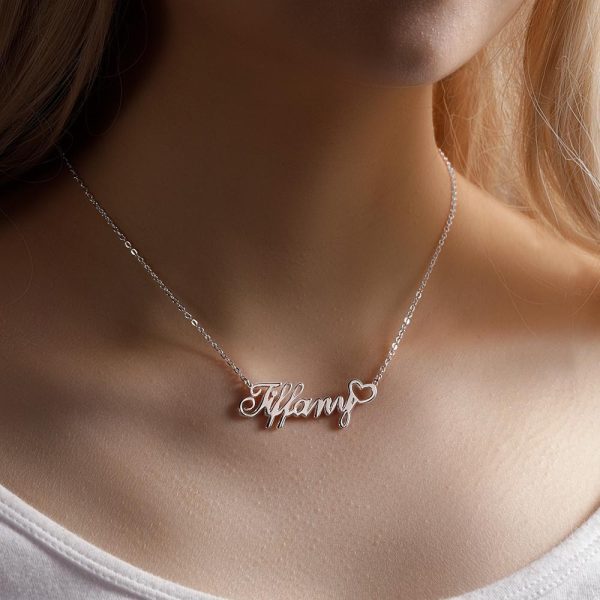 Personalized Custom Name Necklace With Little Heart, Gifts For Girls