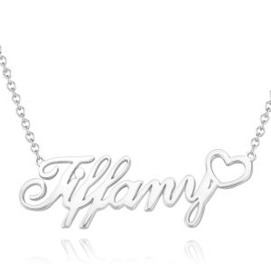 Personalized Custom Name Necklace With Little Heart, Gifts For Girls