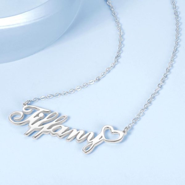 Personalized Custom Name Necklace With Little Heart, Gifts For Girls