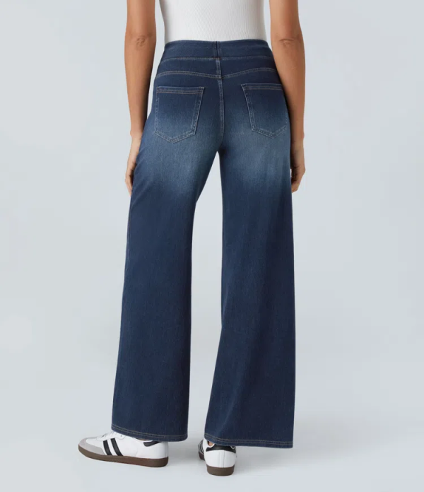 Quinn Super Stretch HighWaisted Wide Leg Jeans