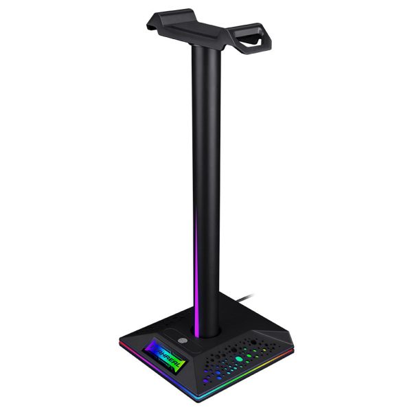 Rgb Headphone Stand Ambient Light Emitting Dual Usb