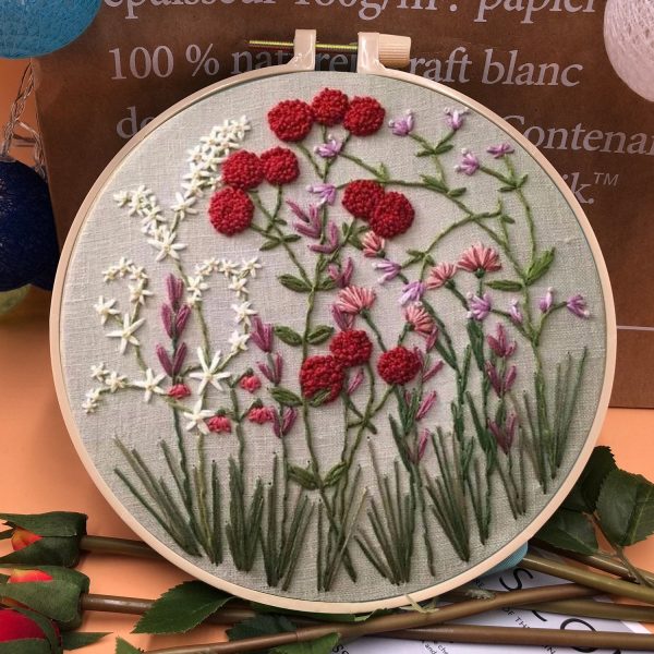 Embroidery Hoop Flower Kit For Beginner