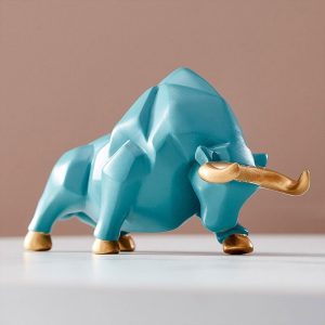 Geometric Bull Statue