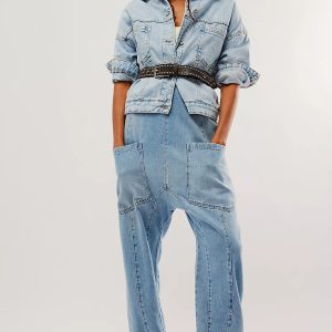 Denim Jumpsuit With Pockets