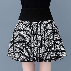 Pleated Sarongchiffon Floral Skirt