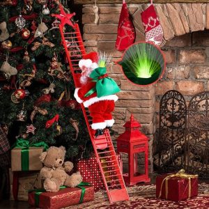 Electric Santa Claus Climbing Ladder