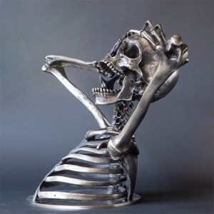 Break The Rules Madness Skeleton Bust Sculpture