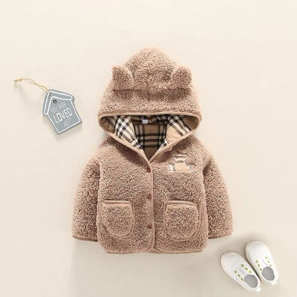 Lamb Cashmere Thickened Coat Girl'S Cotton-Padded Jacket