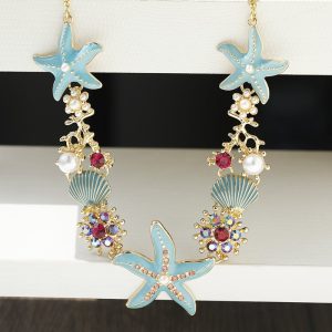 Beach Shell Starfish Coral Necklace & Bracelet & Earrings