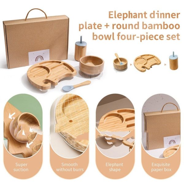 Eco-Friendly Elephant Bamboo Dinner Set