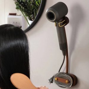 Lazy Hair Dryer Shelf Wall Hanging Bracket Storage Hanger Without Punching