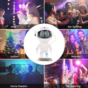 Galaxy Projector Astronaut Starry Sky Projector Remote Control Music Laser