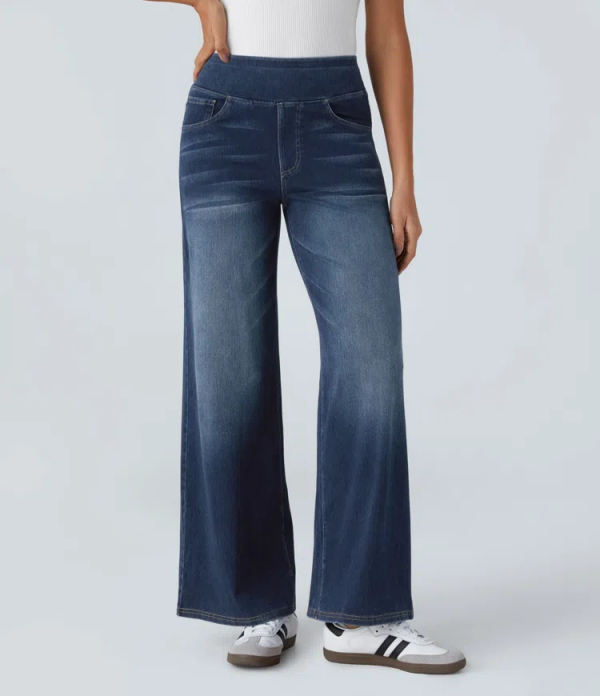 Quinn Super Stretch HighWaisted Wide Leg Jeans