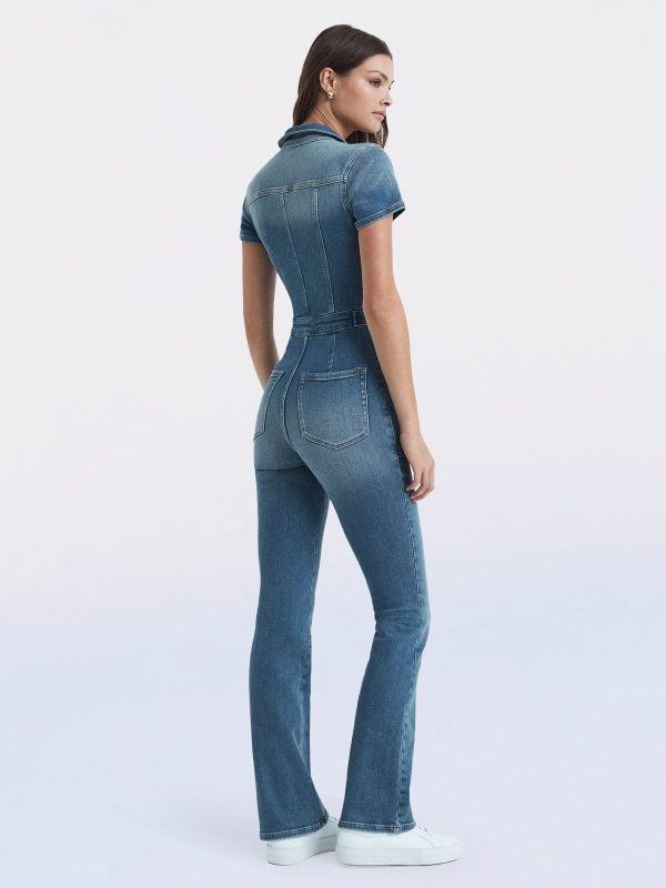 Skinny Bootcut Denim Jumpsuit