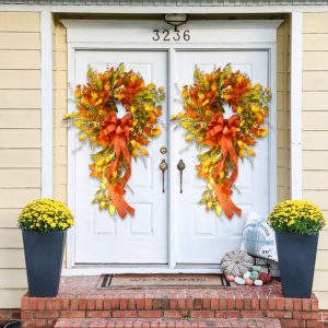 French Berries Orange Brown Swag Wreath