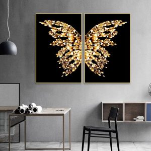 Golden Butterfly Canvas Art