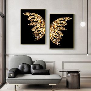 Golden Butterfly Canvas Art