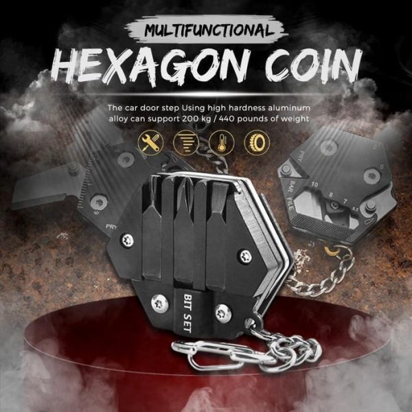 Multifunctional Hexagon Coin Outdoor Tool Save