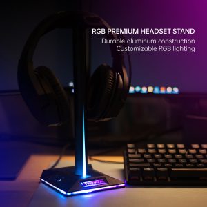 Rgb Headphone Stand Ambient Light Emitting Dual Usb