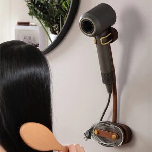 Lazy Hair Dryer Shelf Wall Hanging Bracket Storage Hanger Without Punching