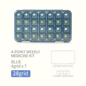 One Week Sealed Pill Box 21 - 28 Compartments