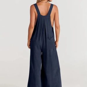 Plus Size Wide Leg Overalls Jumpsuit 