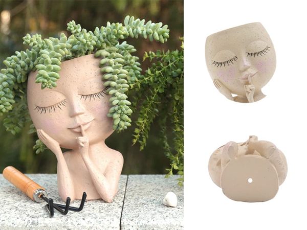 Gardengoddes - A Soothing And Calming Plant Pot With A Face Of A Goddess That Protects And Cherishes Your Plants