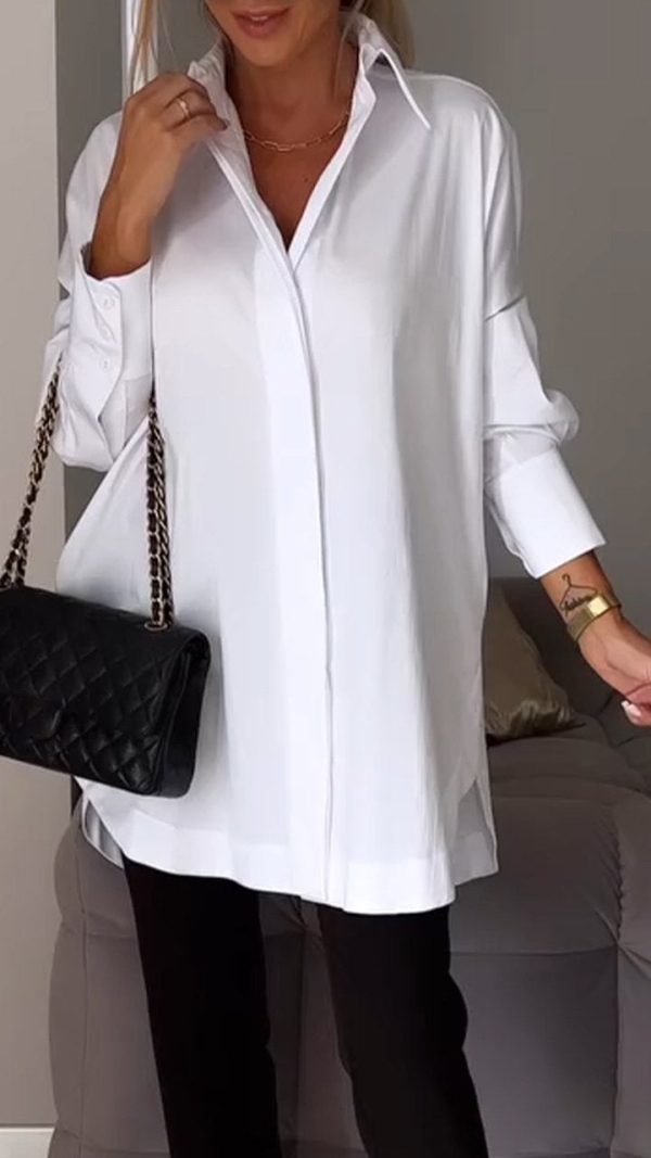 Lapel Slit Shirt2