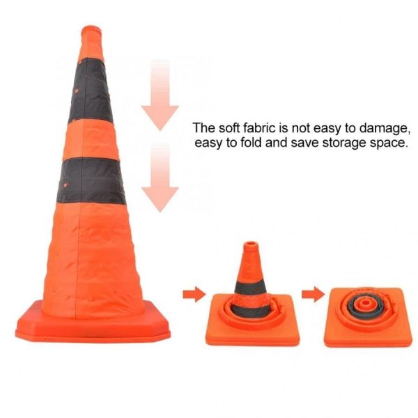 Foldable Traffic Reflective Safety Cone With Led Lights