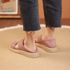 Thick Sole Women'S Stylish Genuine Leather Sandals