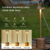 Led Aluminum Alloy Waterproof Rechargeable Desk Lamp Touch Dimming Metal Table Lamp