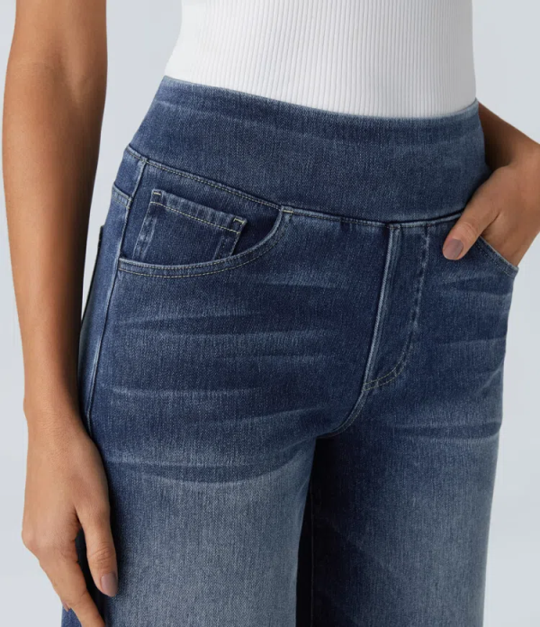 Quinn Super Stretch HighWaisted Wide Leg Jeans