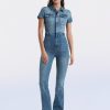 Skinny Bootcut Denim Jumpsuit