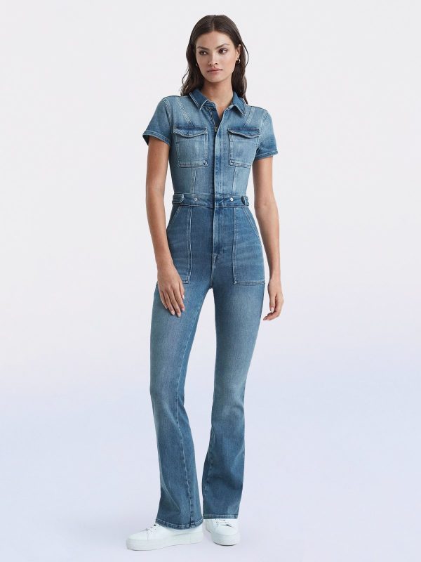 Skinny Bootcut Denim Jumpsuit