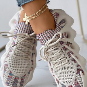 LaceUp Knit Breathable Sneakers