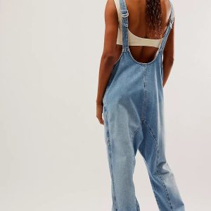 Denim Jumpsuit With Pockets