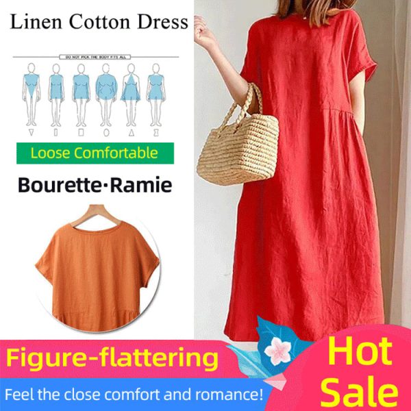 Japanese Style Linen Cotton Dress