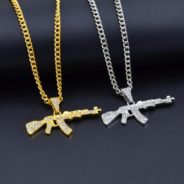 Rhinestone Army Style Male Pendant Necklace