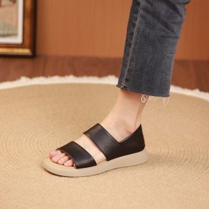 Thick Sole Women'S Stylish Genuine Leather Sandals