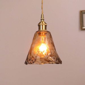 Levy Retro Led Pendant Lamps Gold Metal Glass Bedroom Living Room Dining Room