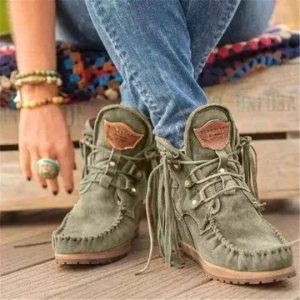 Retro Women'S Suede Ankle Boots When Buying 2 Pairs Or