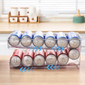 Refrigerator Beverage Storage Box Double-Layer Self-Rolling