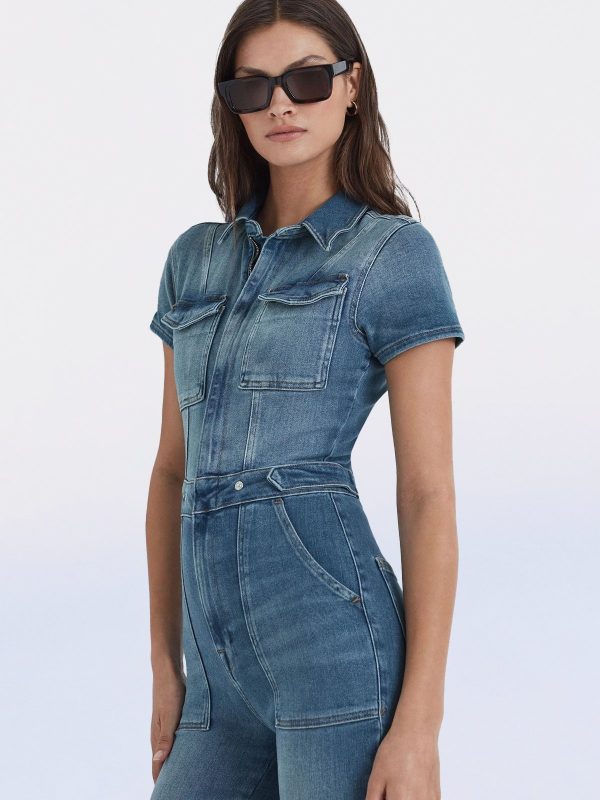 Skinny Bootcut Denim Jumpsuit